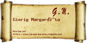 Gierig Margaréta névjegykártya